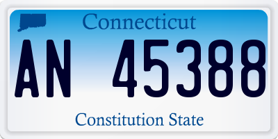 CT license plate AN45388