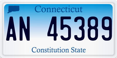 CT license plate AN45389