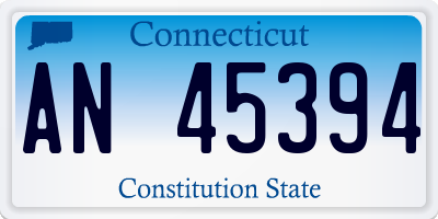 CT license plate AN45394