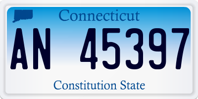 CT license plate AN45397