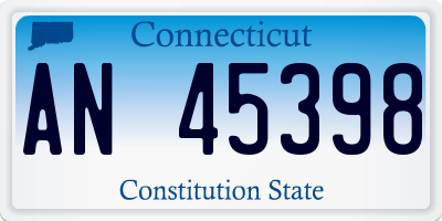 CT license plate AN45398