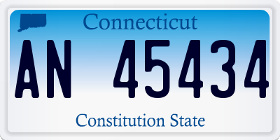 CT license plate AN45434