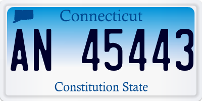 CT license plate AN45443