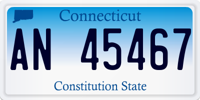 CT license plate AN45467