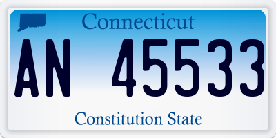 CT license plate AN45533