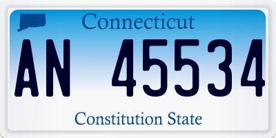 CT license plate AN45534