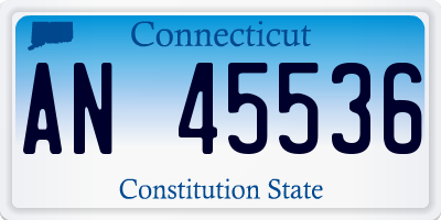 CT license plate AN45536