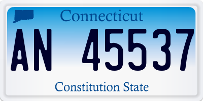 CT license plate AN45537