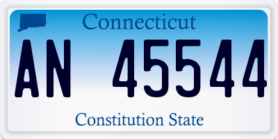 CT license plate AN45544