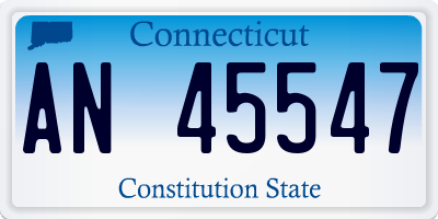 CT license plate AN45547