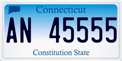 CT license plate AN45555