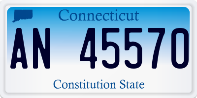 CT license plate AN45570