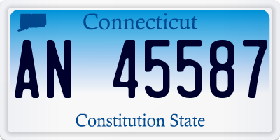 CT license plate AN45587