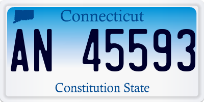 CT license plate AN45593