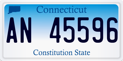 CT license plate AN45596