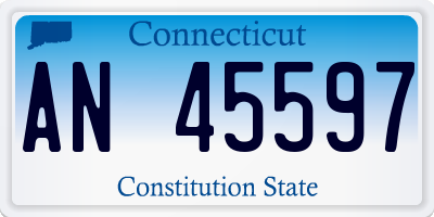 CT license plate AN45597