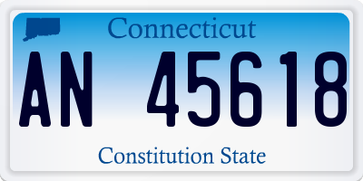 CT license plate AN45618