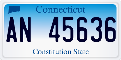 CT license plate AN45636
