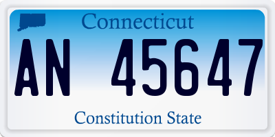 CT license plate AN45647