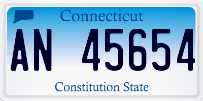CT license plate AN45654