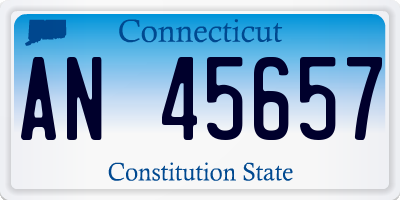 CT license plate AN45657