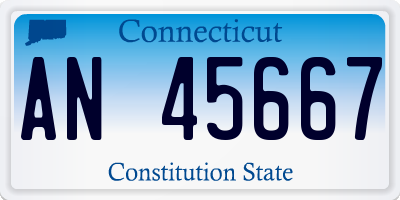 CT license plate AN45667