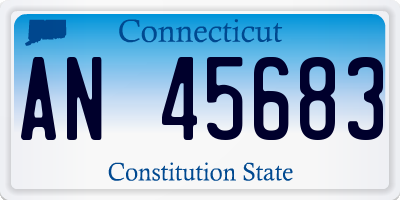 CT license plate AN45683