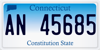 CT license plate AN45685