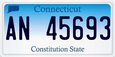 CT license plate AN45693