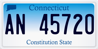 CT license plate AN45720