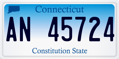 CT license plate AN45724