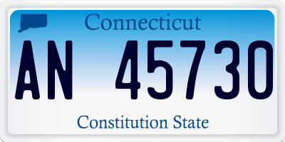 CT license plate AN45730