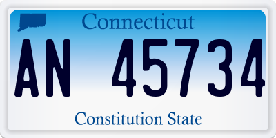 CT license plate AN45734