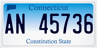 CT license plate AN45736