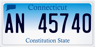 CT license plate AN45740