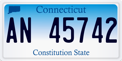 CT license plate AN45742
