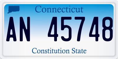 CT license plate AN45748