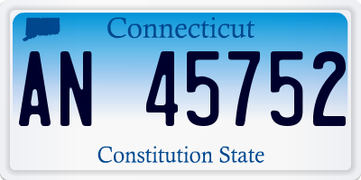 CT license plate AN45752