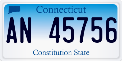 CT license plate AN45756
