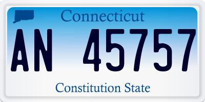 CT license plate AN45757