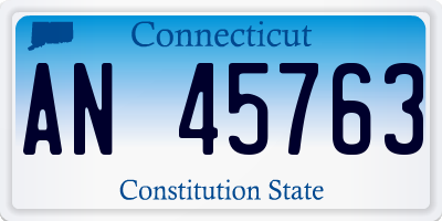 CT license plate AN45763