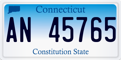 CT license plate AN45765