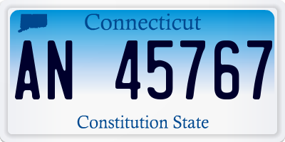 CT license plate AN45767