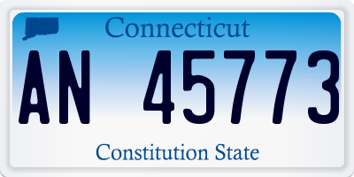 CT license plate AN45773