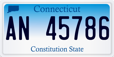CT license plate AN45786