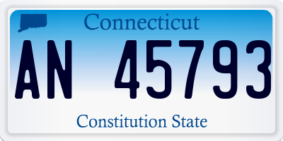 CT license plate AN45793