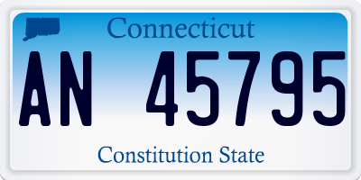 CT license plate AN45795