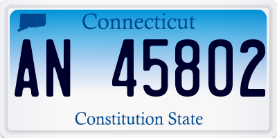 CT license plate AN45802