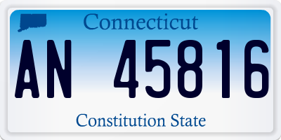 CT license plate AN45816