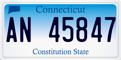CT license plate AN45847